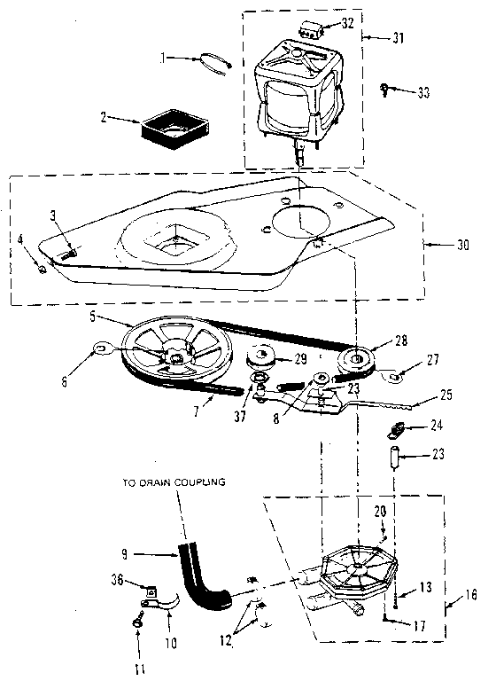 Washer drive system, pump