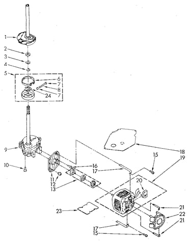 Brake, clutch, gearcase, motor and pump