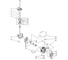 Kenmore 11082872710 brake, clutch, gearcase, motor and pump diagram