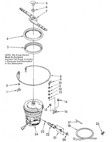 Heater, pump and lower sprayarm
