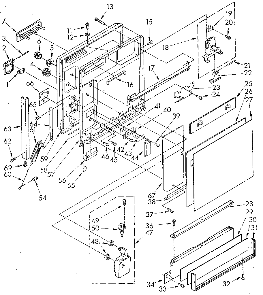 Door and toe panel