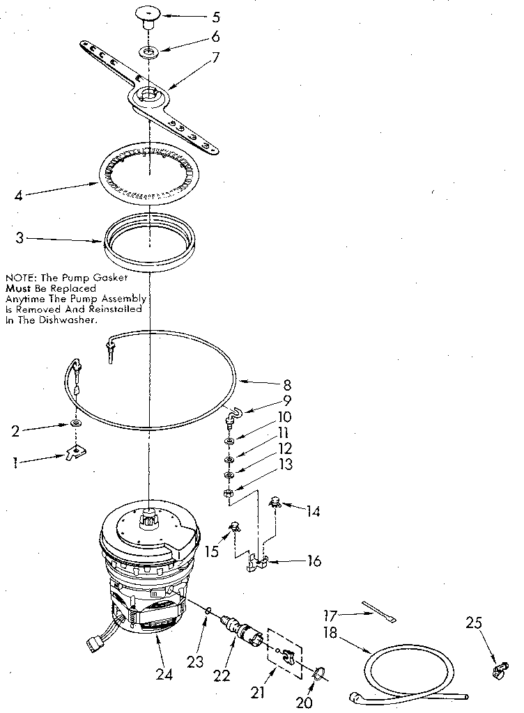 Heater, pump and lower sprayarm