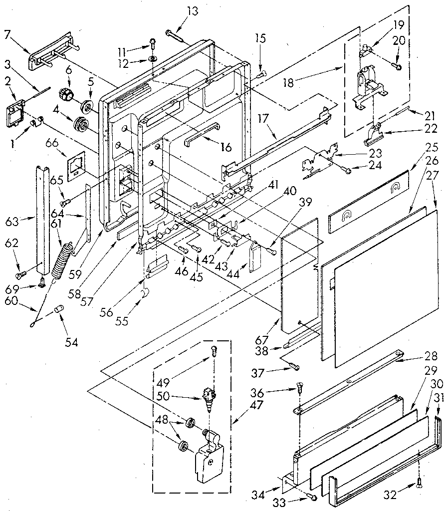 Door and toe panel