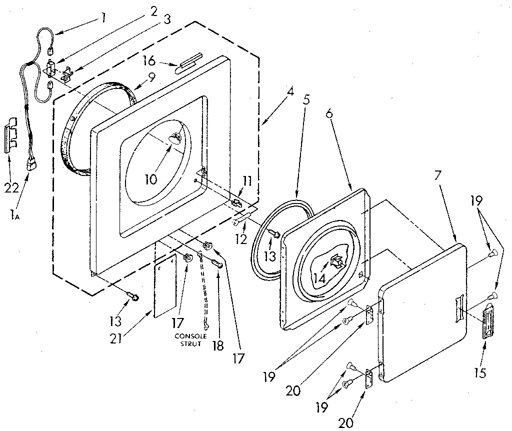 DRYER FRONT PANEL AND DOOR