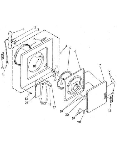Dryer front panel and door