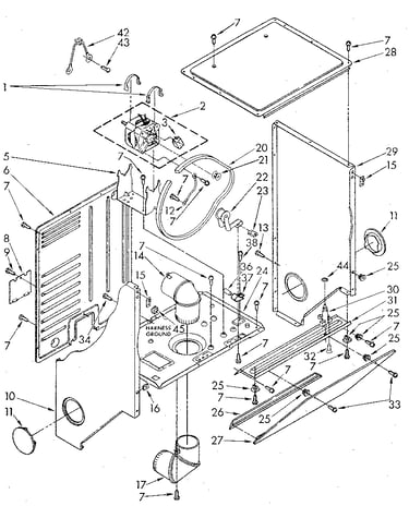 Dryer cabinet and motor