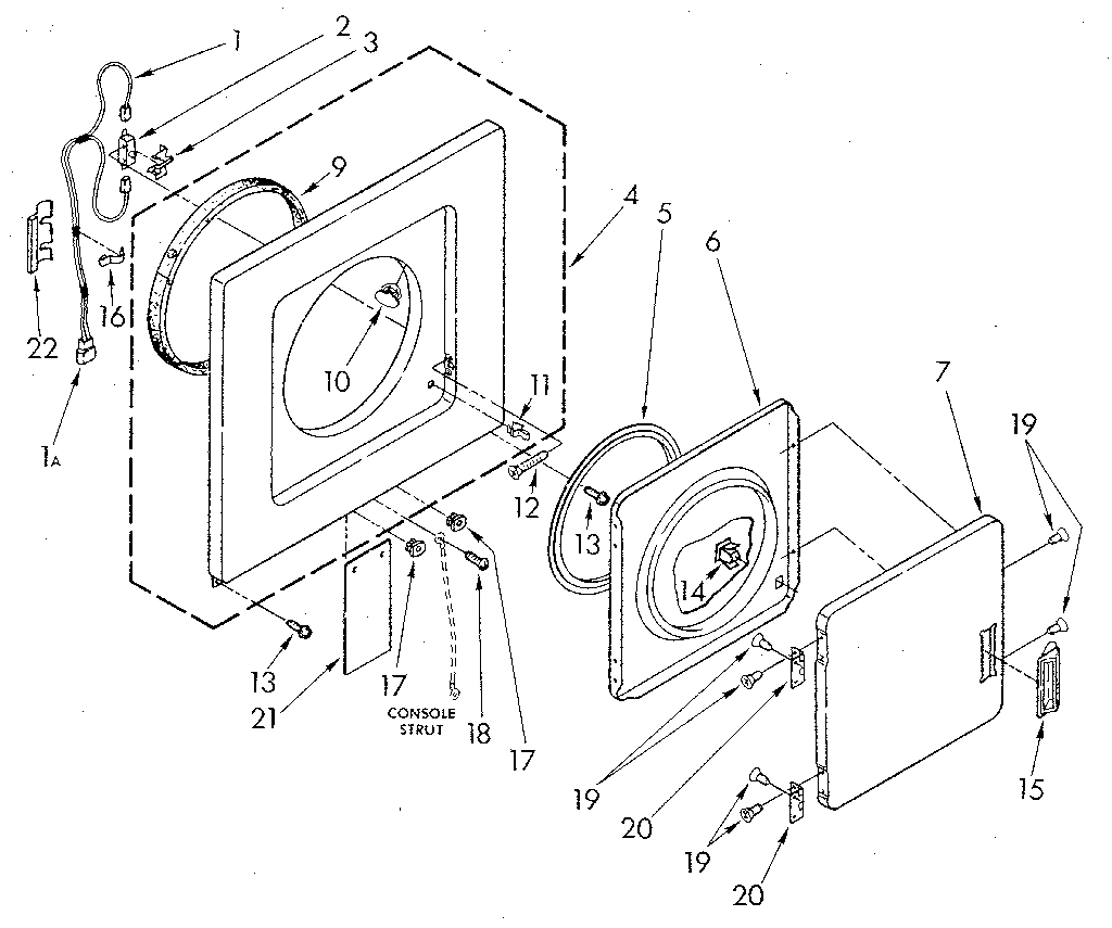 DRYER FRONT PANEL AND DOOR