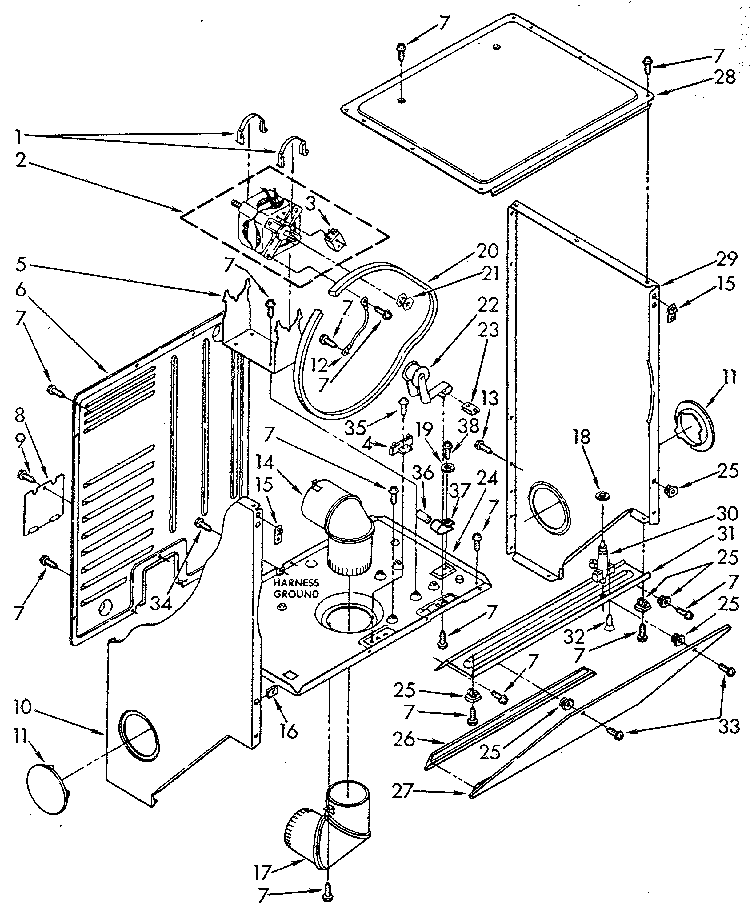 Dryer cabinet and motor