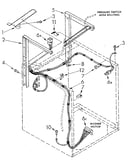 Dryer support and washer cabinet harness