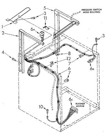 Dryer support and washer cabinet harness
