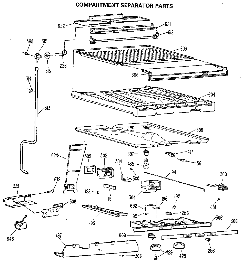 Comparment separator/divider block