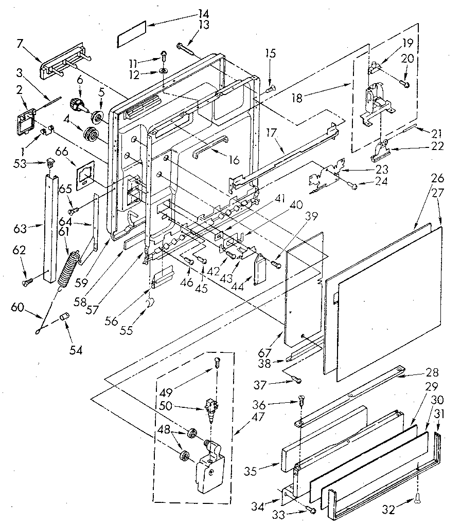 Door and toe panel
