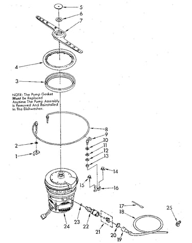 Heater, pump and lower sprayarm