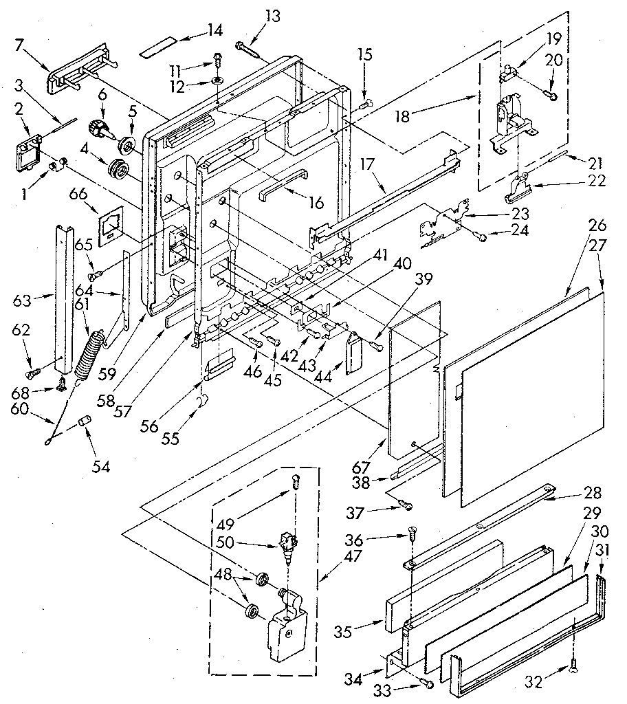 Door and toe panel