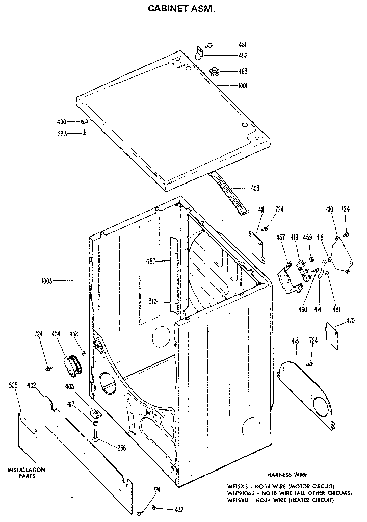 Cabinet and top