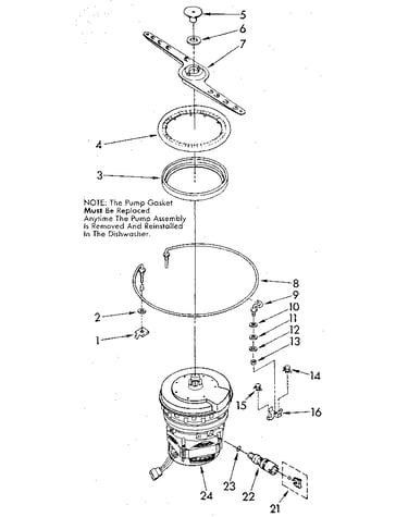 Heater, pump and lower sprayarm