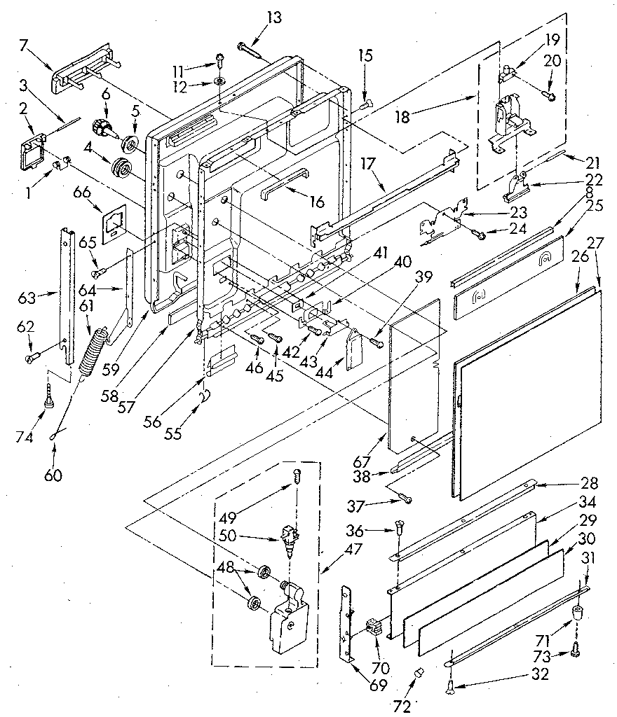 Door and toe panel