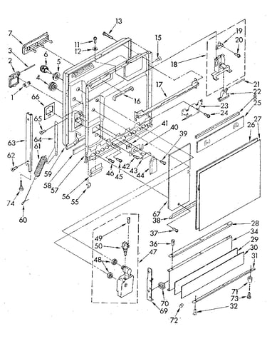 Door and toe panel