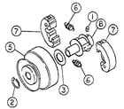 WW Grinder 8HP RENEGADE centrifugal clutch 3/4" & 1" bore diagram