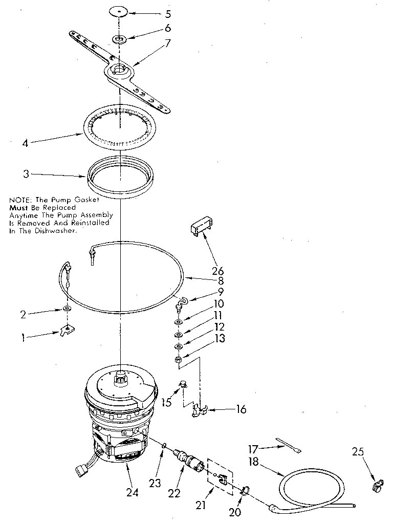 Heater, pump and lower sprayarm