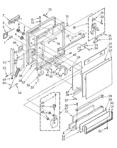 Door and toe panel