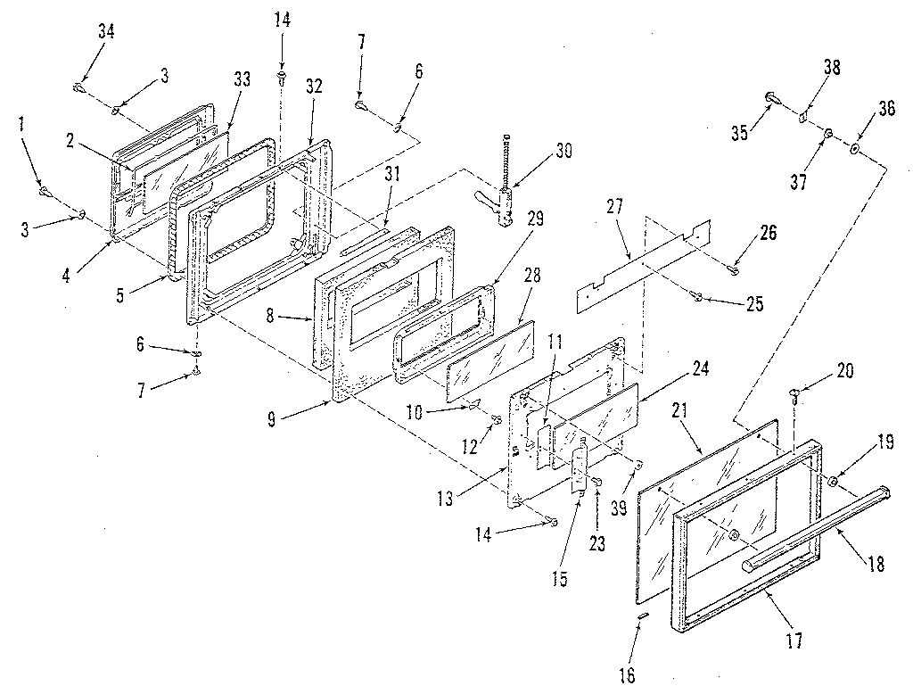 Oven door section