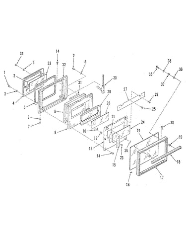 Oven door section