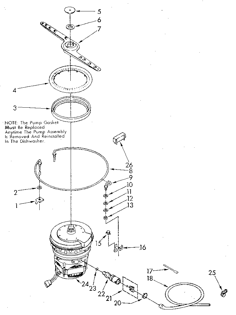 Heater, pump and lower sprayarm