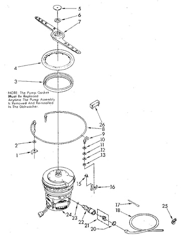 Heater, pump and lower sprayarm