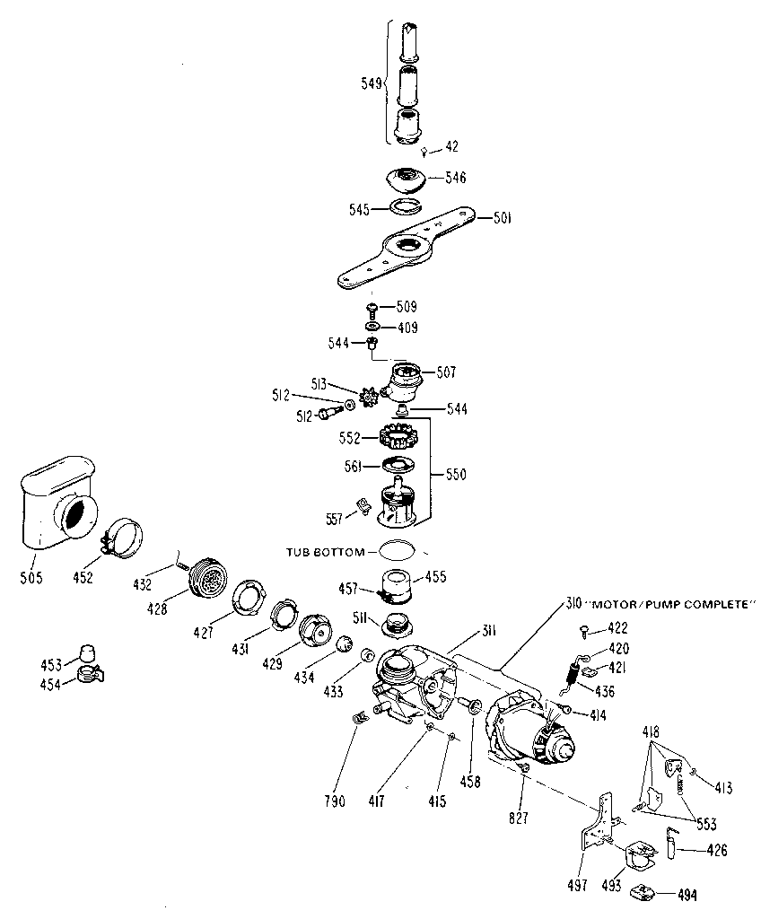 Motor and pump assembly