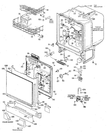 Tub and door assembly