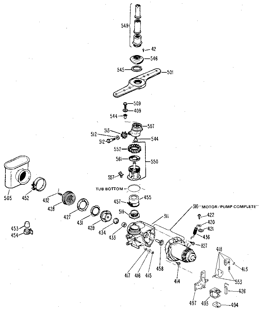 Motor and pump assembly
