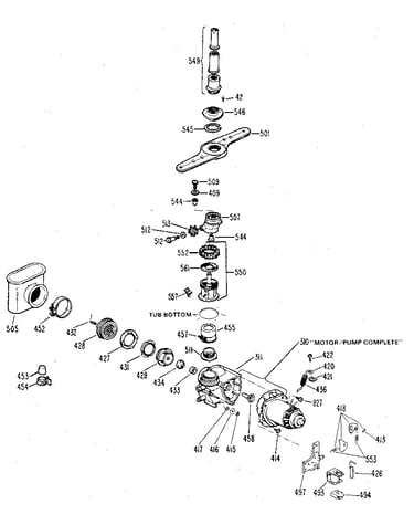 Motor and pump assembly