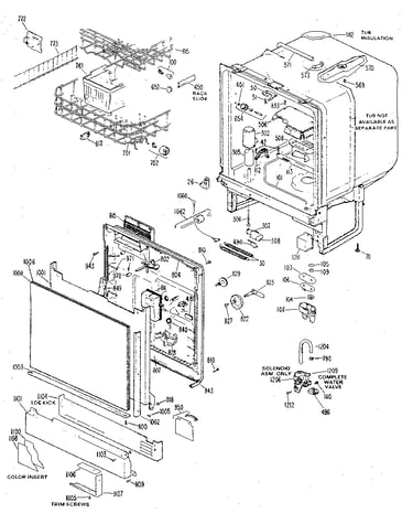 Tub and door assembly