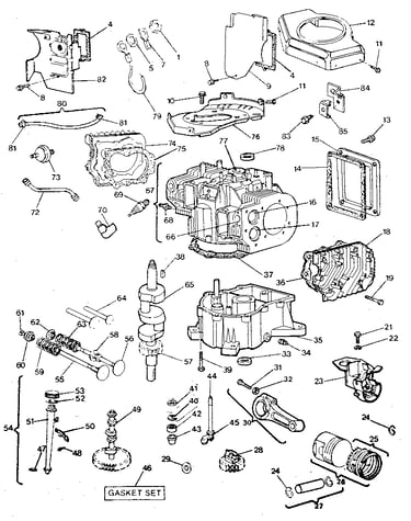 Cylinder, crankshaft and engine base group