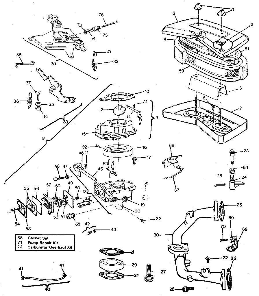 Air cleaner - carburetor group