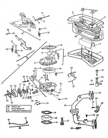 Air cleaner - carburetor group