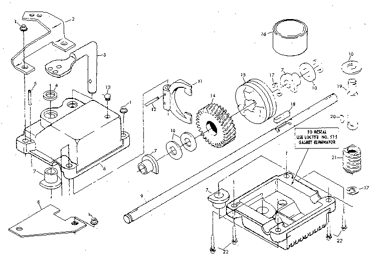 Gearcase assembly part number 88448