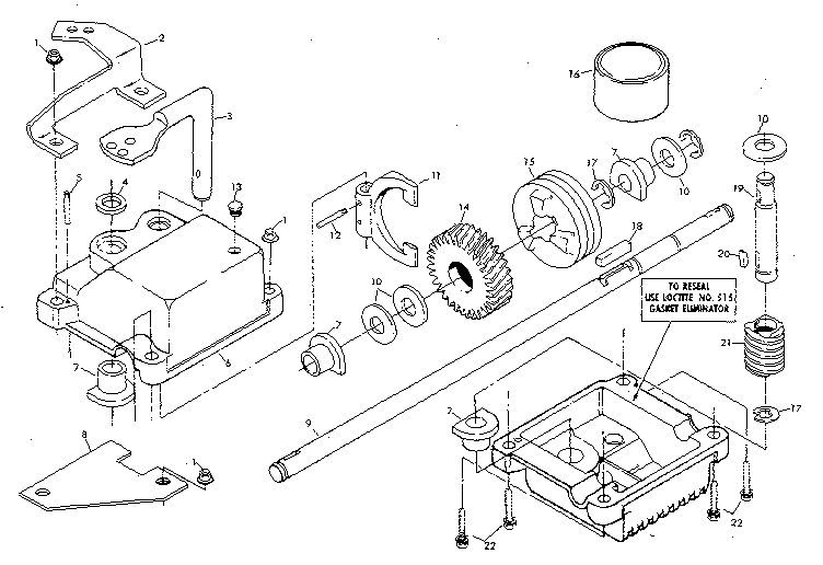 Gear case assembly part number 88448