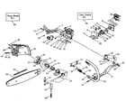 Poulan PRO-325 handle/chain and guide bar diagram