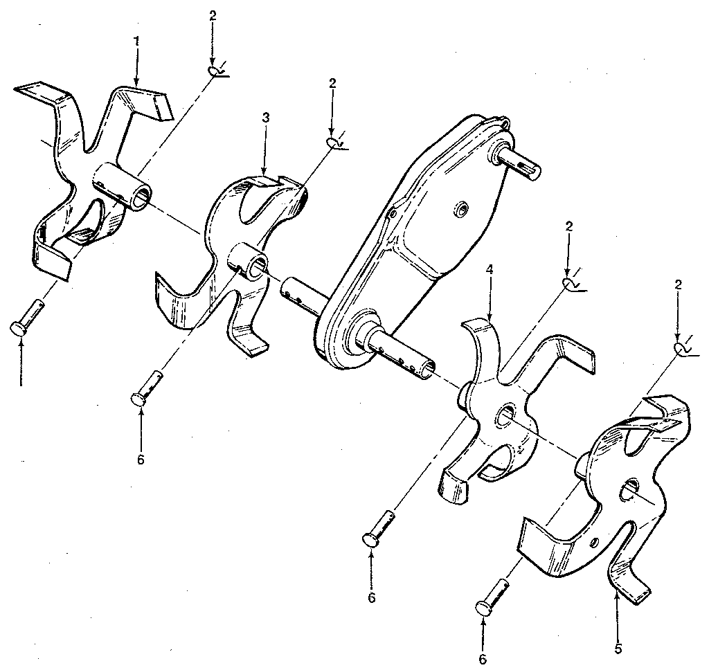 Detail "d" - tine assembly
