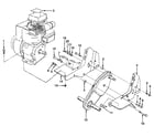 Craftsman 917298231 detail "e" - transmission and tine shield assembly diagram