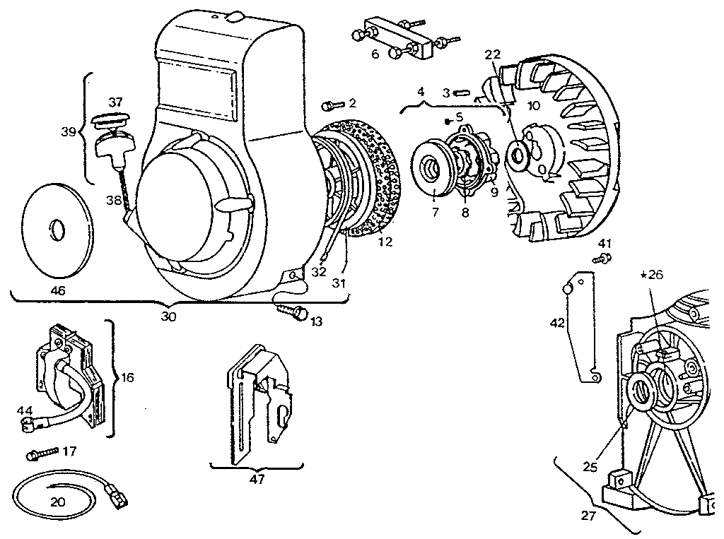 Detail "a" - engine, right side