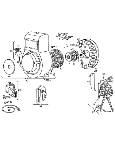 Detail "a" - engine, right side
