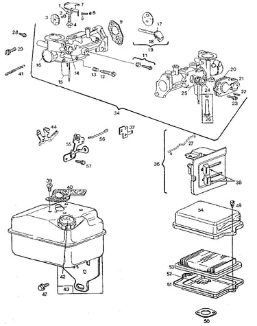 Detail "b" - engine, rear