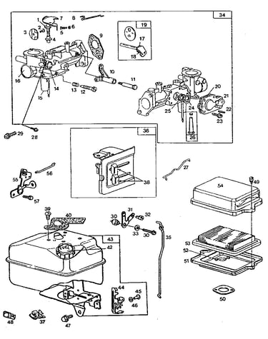 Detail "b" - engine, rear