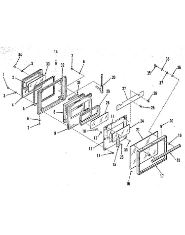 Upper oven door section
