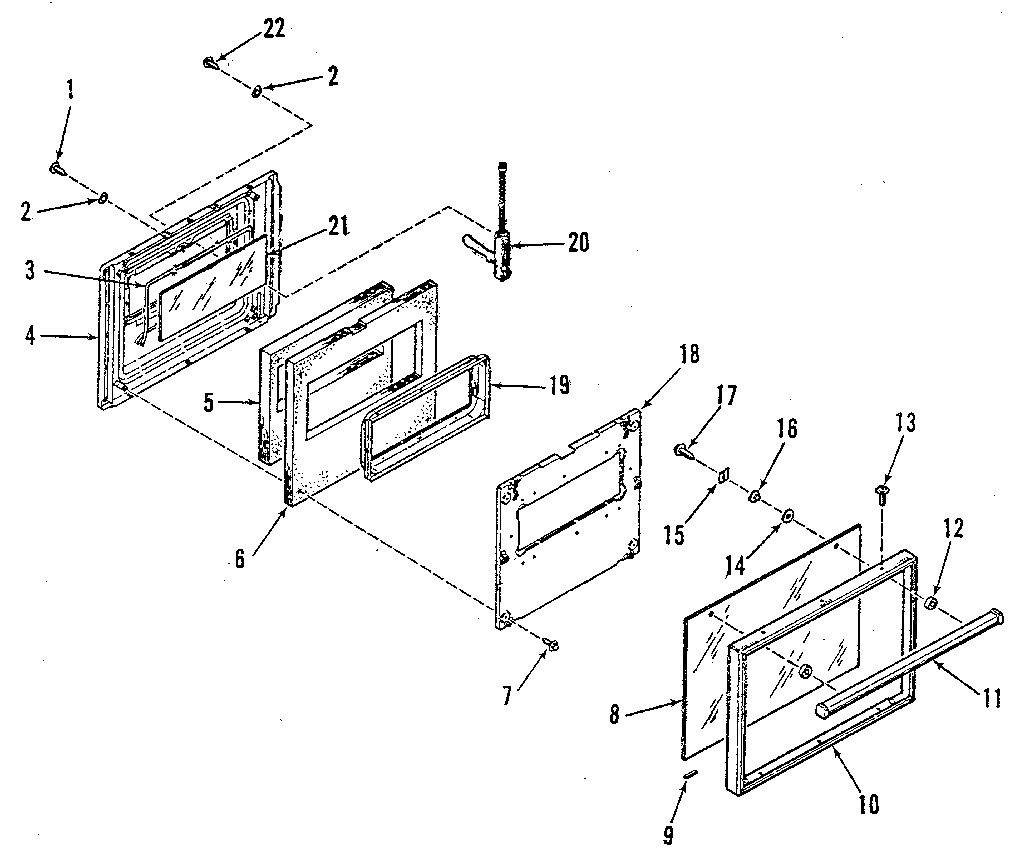 Lower oven door section