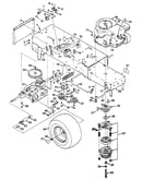 Frame transaxle and engine