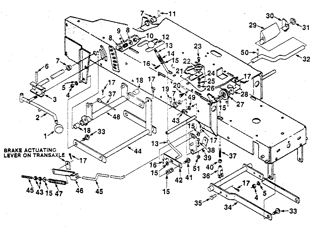 LIFT, BRAKE AND CLUTCH LINKAGE